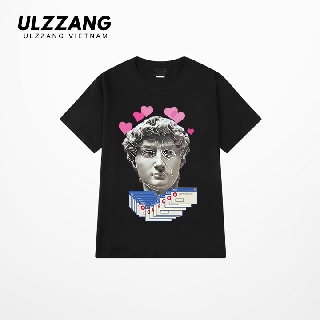 Áo thun tay lỡ ULZZANG cotton dáng unisex form rộng in hình david love error