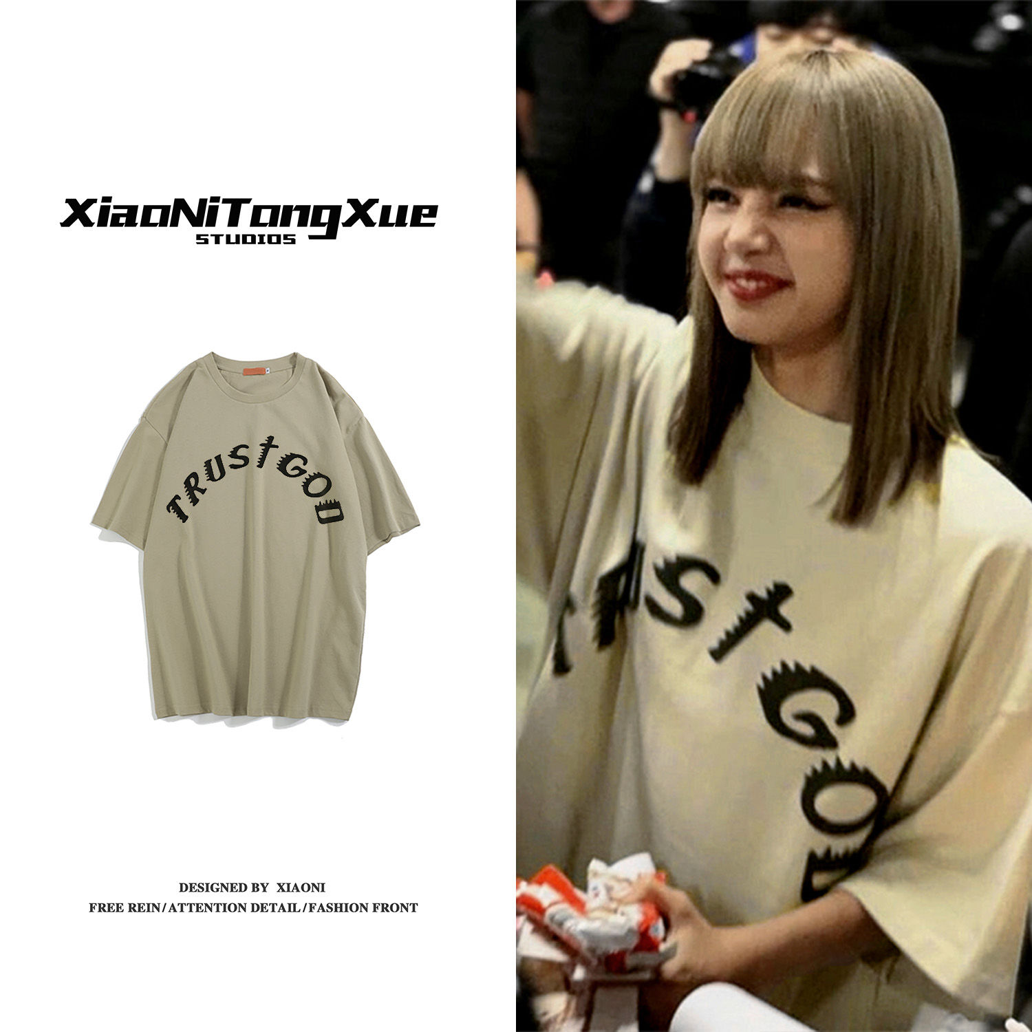 [ Mã 1010FASHIONSALE1 giảm 10K đơn 50K ] Áo thun tay ngắn phong cách LISA BLACKPINK xinh xắn cho nữ