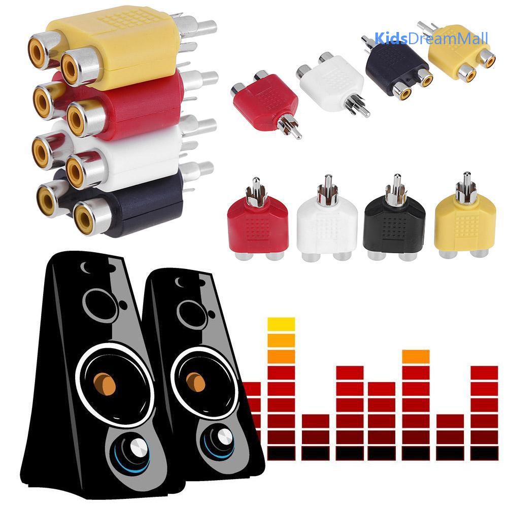 (Hàng Mới Về) Set 4 Đầu Chuyển Đổi Rca 7mm Av Audio Video 1 Male Sang 2 Female