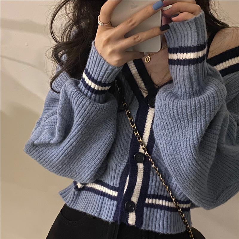 Áo khoác Cardigan dệt kim cổ tim phong cách hàn quốc cho nữ | BigBuy360 - bigbuy360.vn