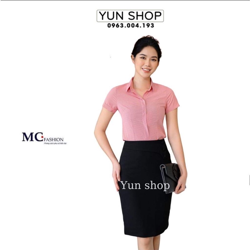 Áo Sơ Mi Cộc Ngắn Tay, Áo Sơ Mi Nữ Công Sở Thời Trang Hoạ Tiết Kẻ Tăm Chuẩn Phom, Ôm Dáng, Đủ Size S M L XL , Mã A681