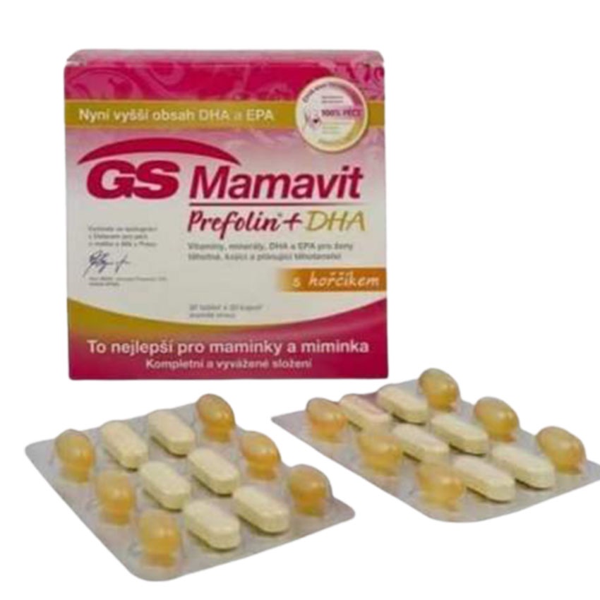 GS Mamavit Prefolin + DHA + EPA hộp 60 viên , bổ sung vitamin cho bà bầu , Gia Hân