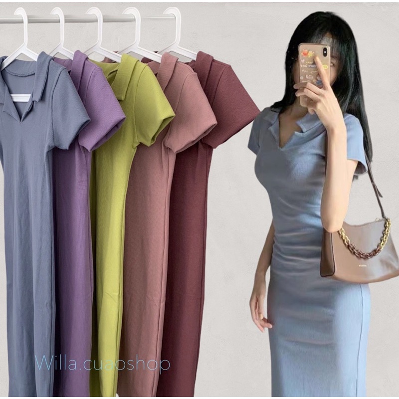 Kara dress Đầm body thun gân cao cấp đầm Cuao - willa.cuaoshop