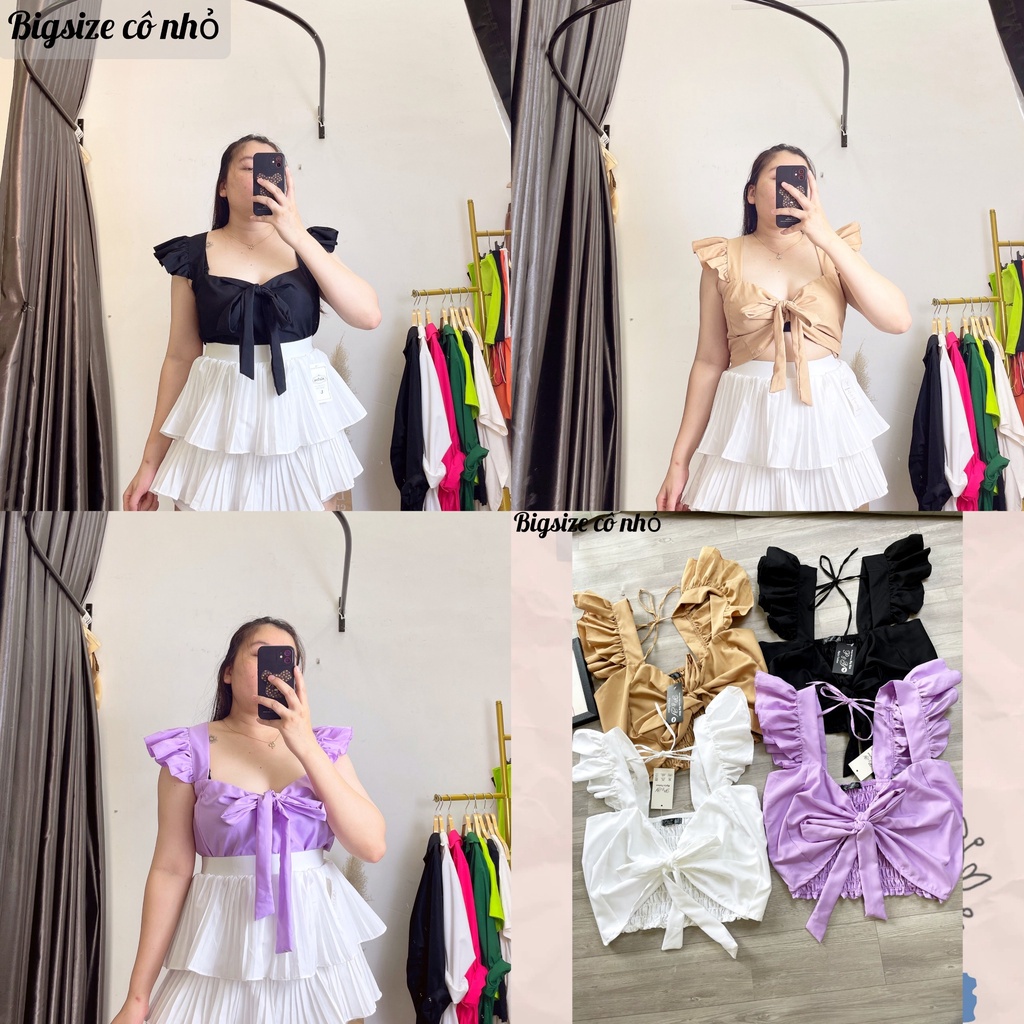 Áo Sơ Mi Cánh Tiên Bigsize Croptop Lên Phom Cực Dễ Thương, Áo Sơ Mi Kiểu  CT