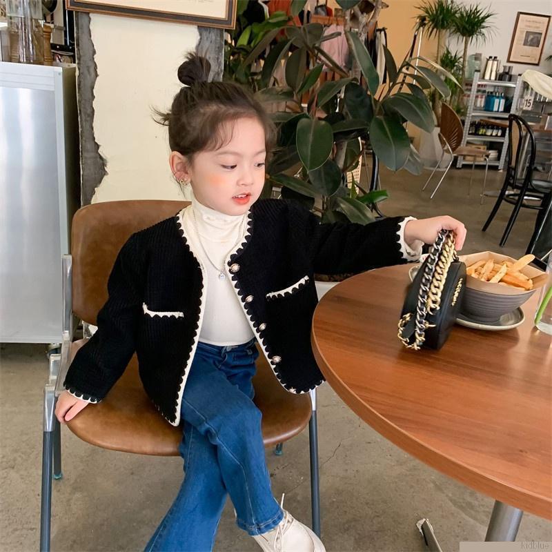 Áo khoác cardigan tay dài cổ chữ V cài nút thời trang thu đông dành cho bé gái
