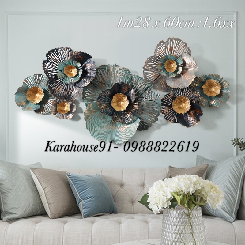 Tranh sắt decor treo tường trang trí phòng khách hiện đại. Bảo hành 3 năm