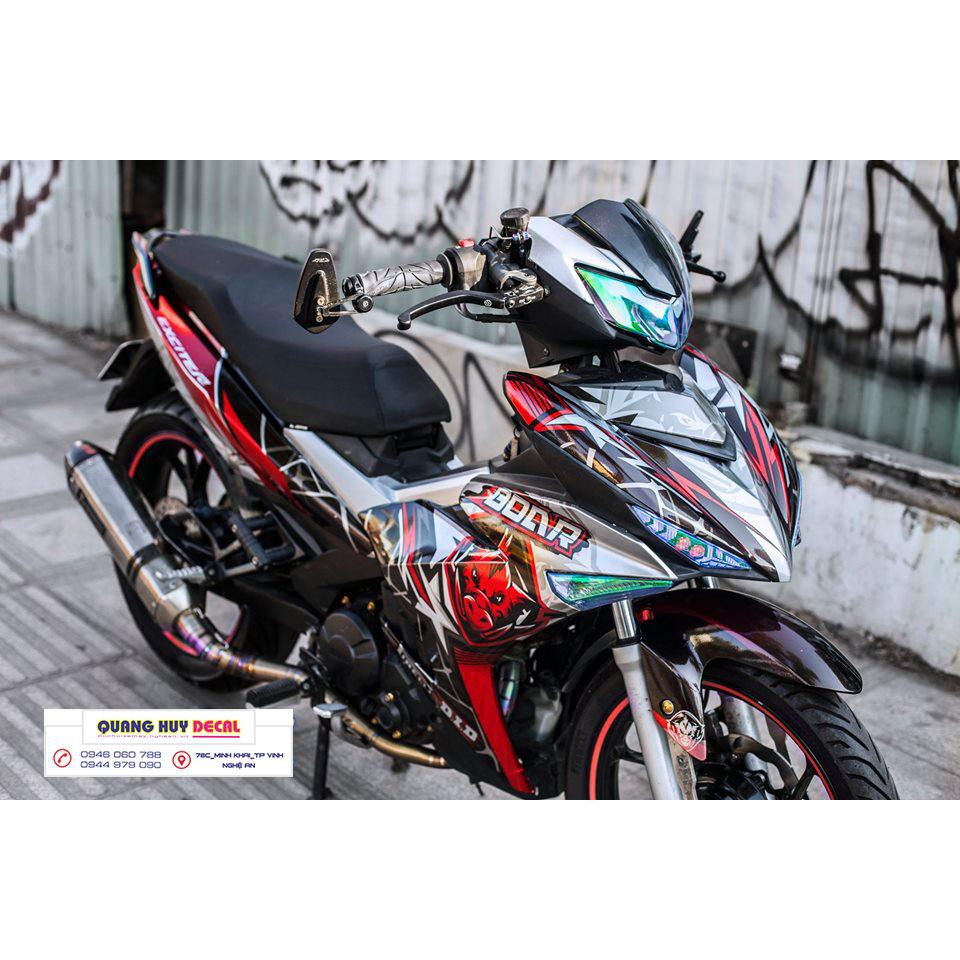 Tem trùm exciter 150 ♦FREESHIP♦ đỏ đen lợn rừng, độ team decal xe ex dán đời 2015-2020