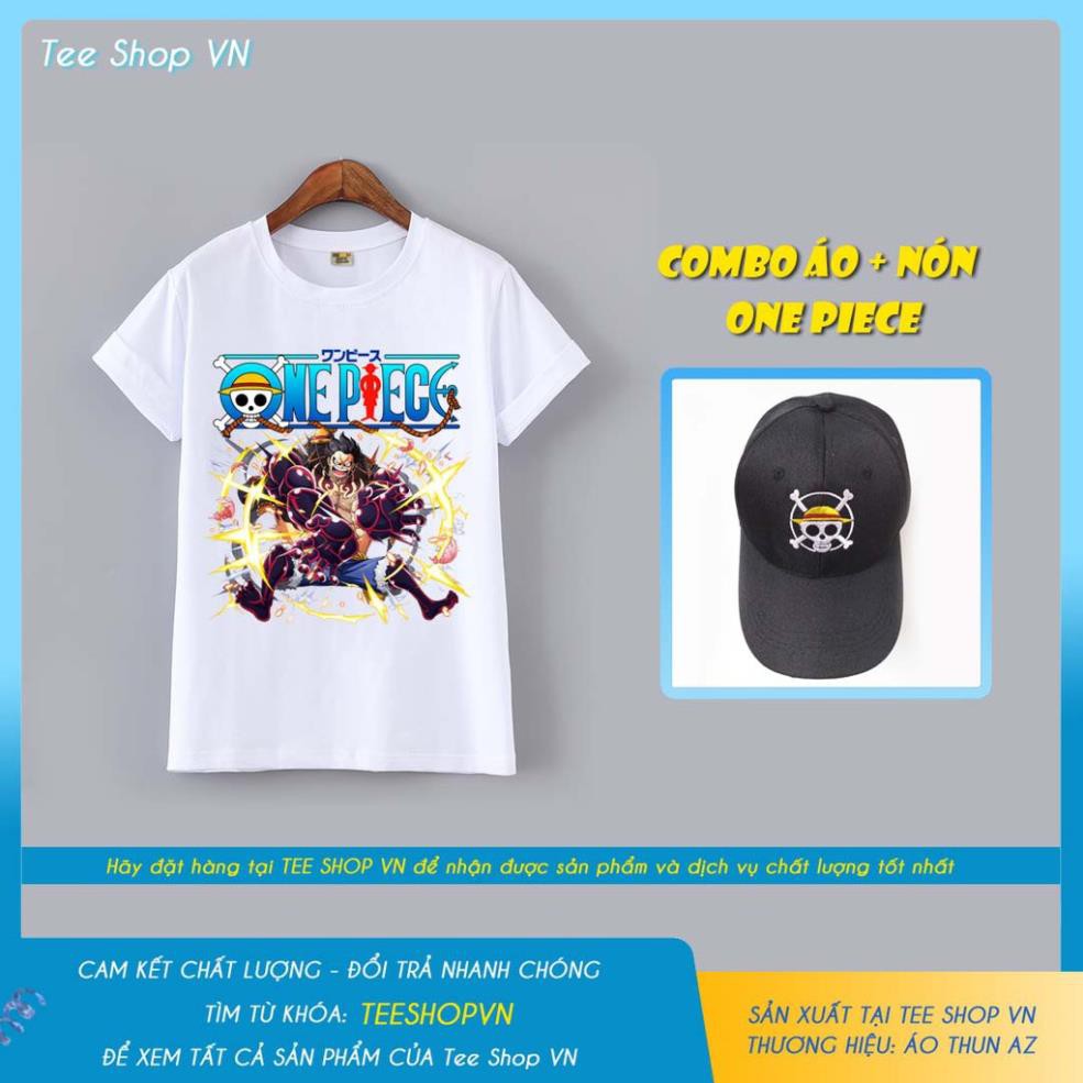 HOT- Combo Áo thun và Nón Anime One Piece Luffy Gear 4 - Có size trẻ em C2505 - hàng độc quyền