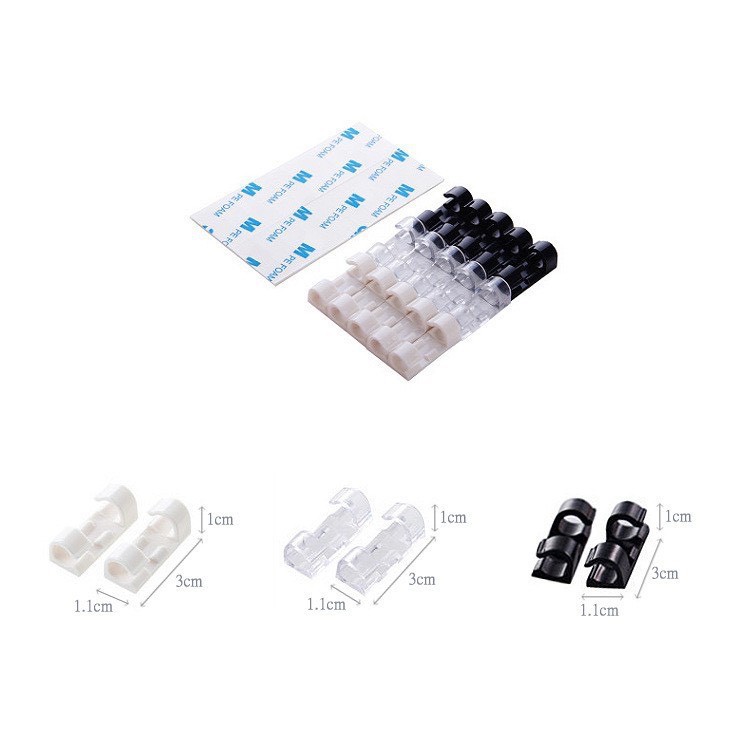 [ VỈ 20 ] Nẹp Cố Định Dây Điện Kẹp Giữ Cáp Sạc Nẹp Dây Điện Chống Rối 88068 SIÊU THỊ 88