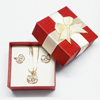 Sỉ 12 hộp trang sức hình vuông nơ vàng đựng bộ trang sức ,vòng cổ,lắc tay