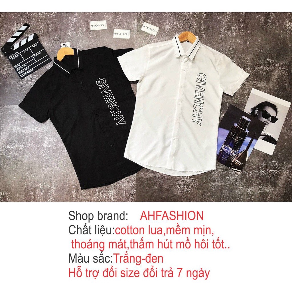 Áo sơ mi nam hàn quốc tay ngắn đẹp giá rẻ chống nhăn phối họa tiết mẫu mới cao cấp AHFASHION
