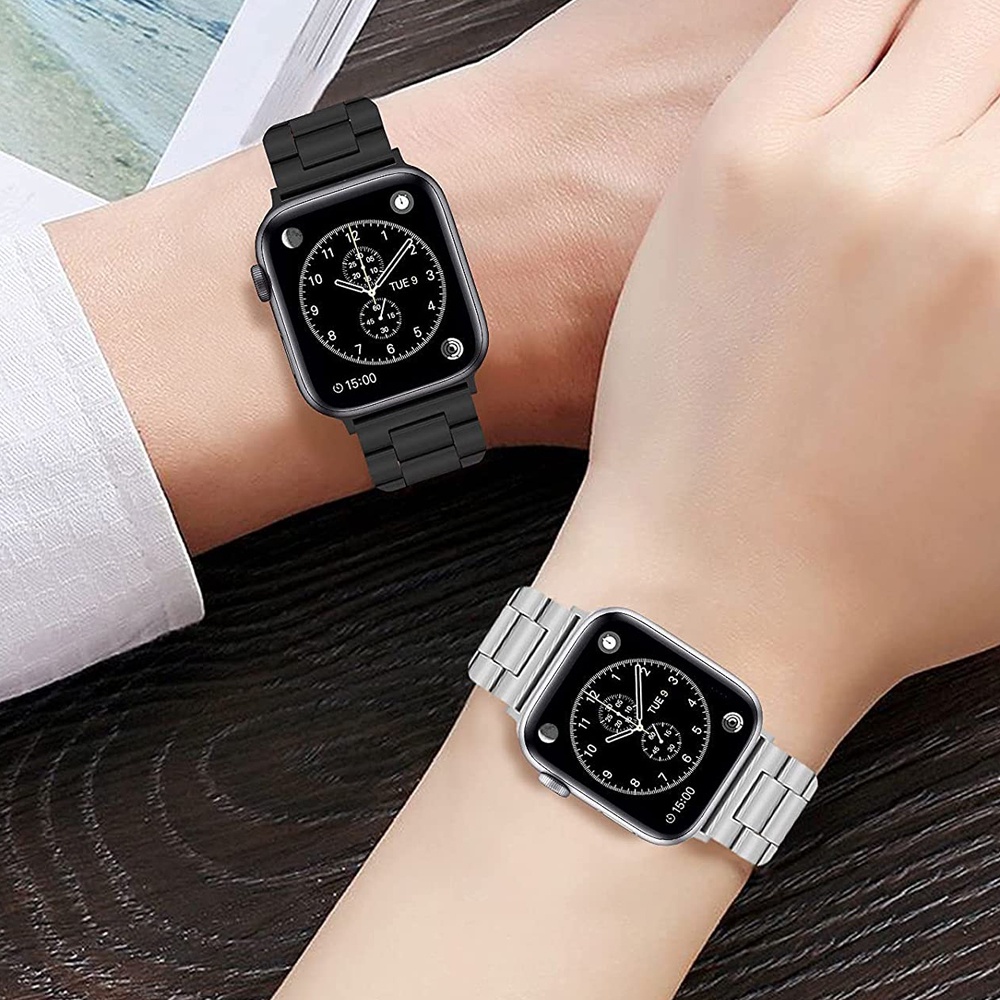 Ốp Bảo Vệ Bằng Thép Không Gỉ Và TPU Cho iwatch band 7 6 5 4 3 2 1 SE 45mm 41mm 40mm