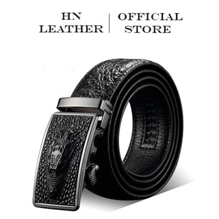 Thắt lưng nam da bò nguyên miếng cam kết da thật, dây nịt da nam Cao Cấp, Khóa gài sang trọng| HN LEATHER