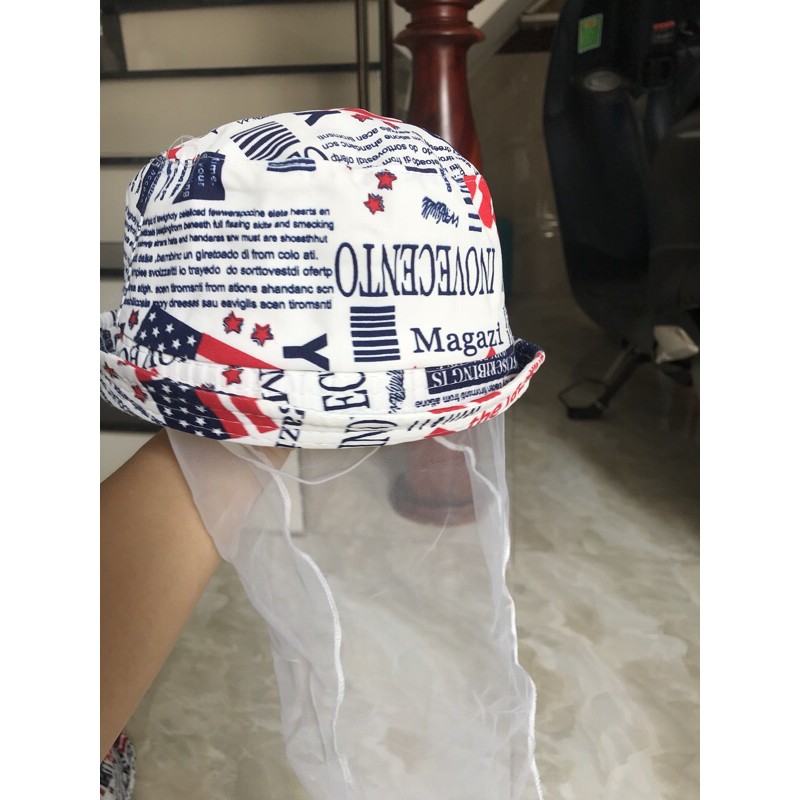 Nón mũ bo lá cờ có màng che cho bé từ 6 tháng đến 2 tuổi