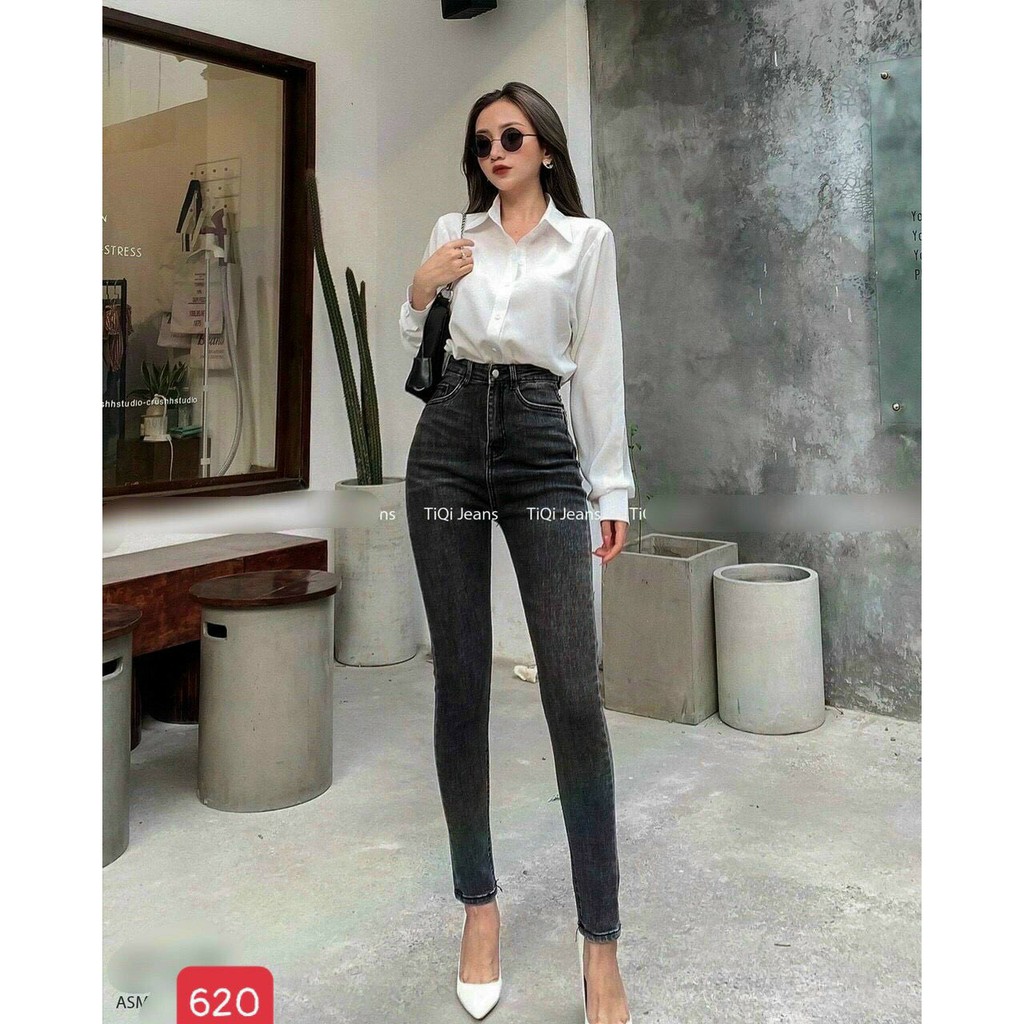 Quần jean nữ cao cấp lưng cao hàng hiệu chuẩn shop siêu hót phong cách hàn quốc thời trang M'LEE SHOP T319