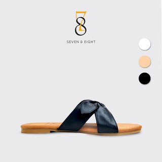 Dép Nữ Thời Trang Đế Bệt Quai Chéo Nơ Nhún Seven & Eight 1.5cm - D0003