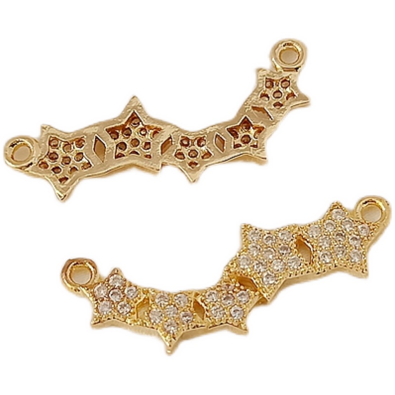 Dây Chuyền Bằng Đồng 14K Mặt Hình Trái Tim/Bướm/Trái Tim Đính Đá Zircon DIY