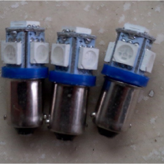 Bóng đèn led chiếu sáng 5 hướng đuôi gài BA9S 12/24VDC/AC các màu