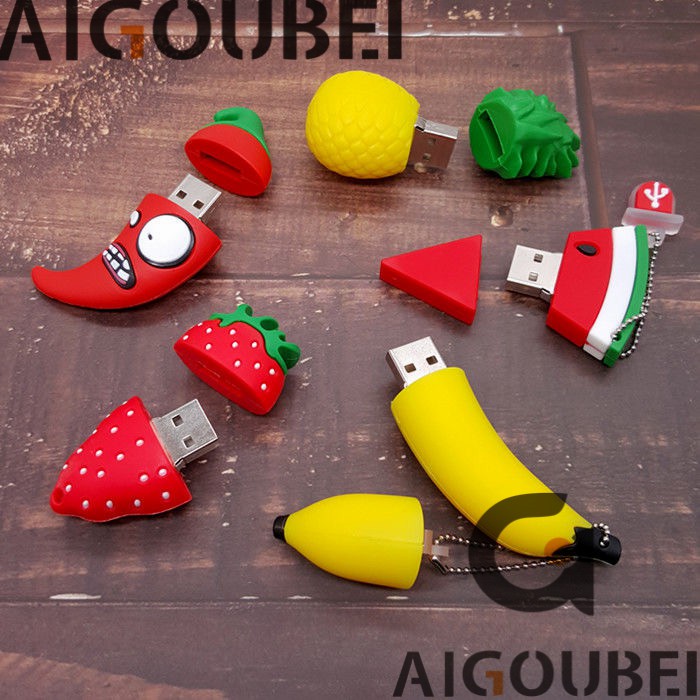 USB 2.0 1GB 2GB 4GB 8GB 16GB 32GB 64GB 128GB thiết kế hình trái cây hoạt họa nhiều kiểu tùy chọn đáng yêu