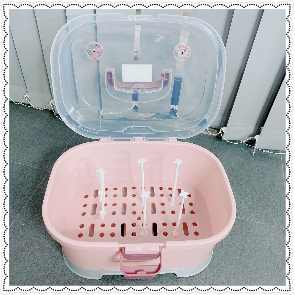 Khay úp bình sữa Jupin mẫu mới có 2 van thoát hơi ẩm - Giá đựng bình có nắp đậy