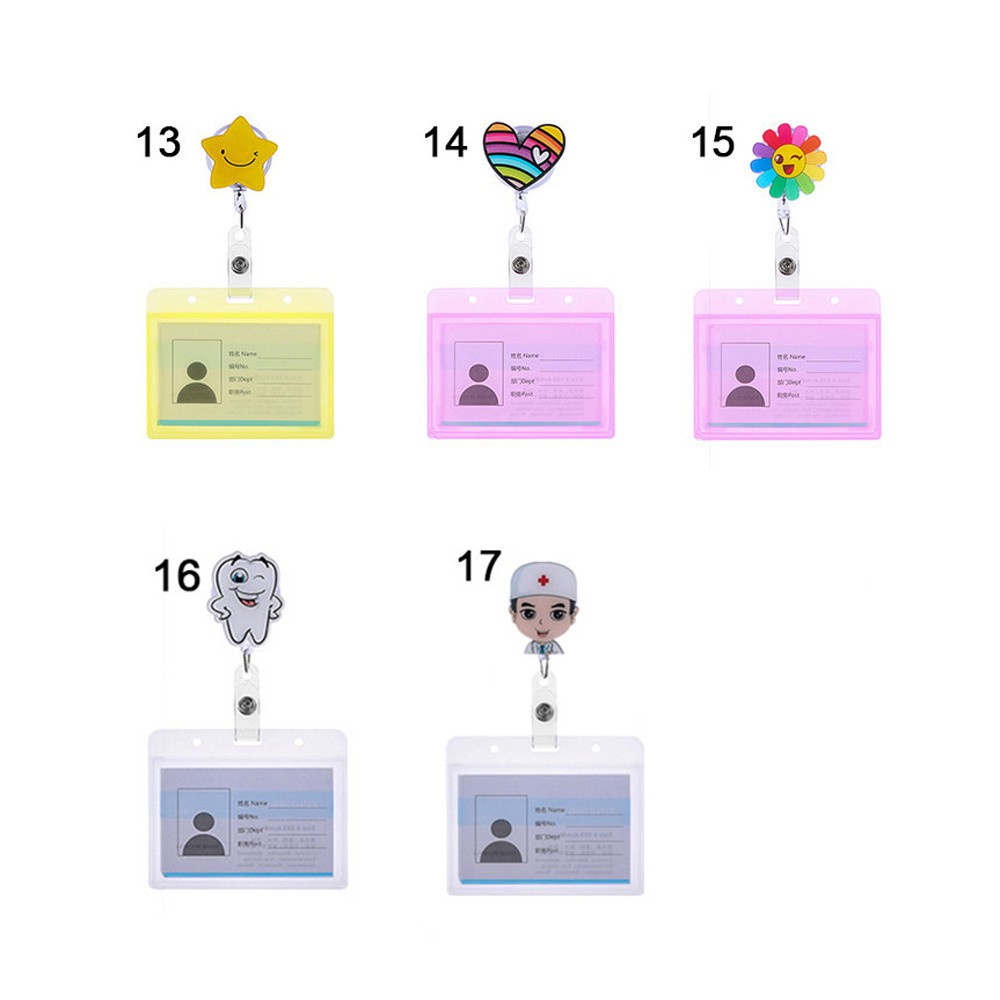 Kẹp Giữ Thẻ Id Bằng Nhôm Họa Tiết Hoạt Hình Dễ Thương Cho Bác Sĩ / Y Tá 81 Giá Đỡ