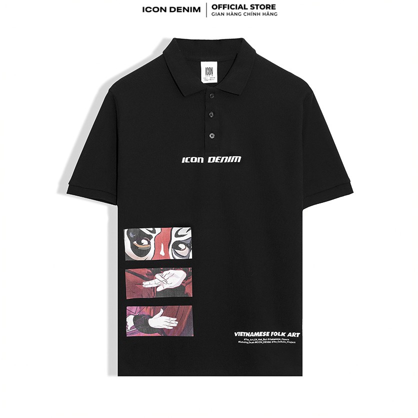 Áo Polo Tay Ngắn ICON DENIM Vietnamese Folk Art | BigBuy360 - bigbuy360.vn