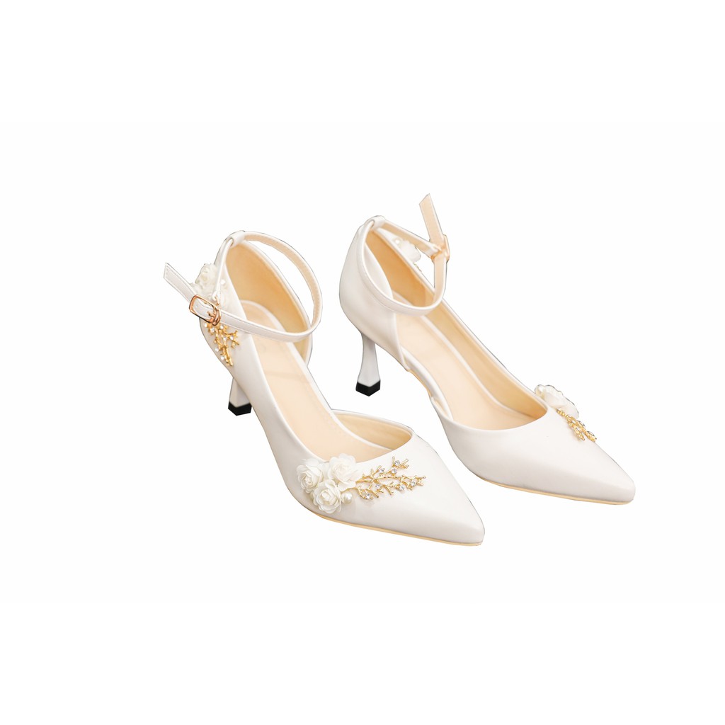 GIÀY CƯỚI - GIÀY CÔ DÂU BEJO H88G -THUYỀN HOA TRẮNG - WEDDING SHOES