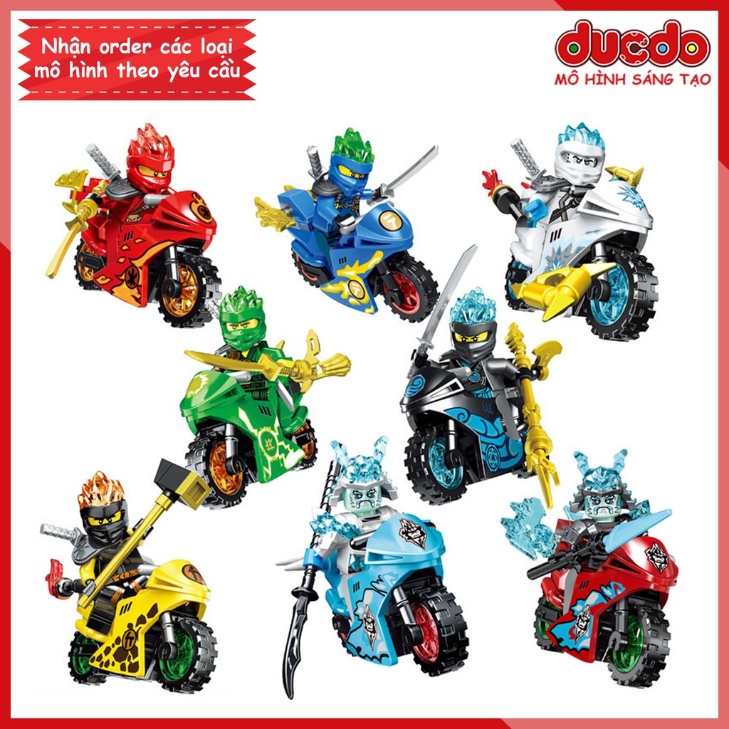 PRCK 61015 Combo 8 nhân vật Ninjago đua xe - Đồ chơi Lắp ghép Xếp hình Minifigures Mini Ninja Mô hình LeLe