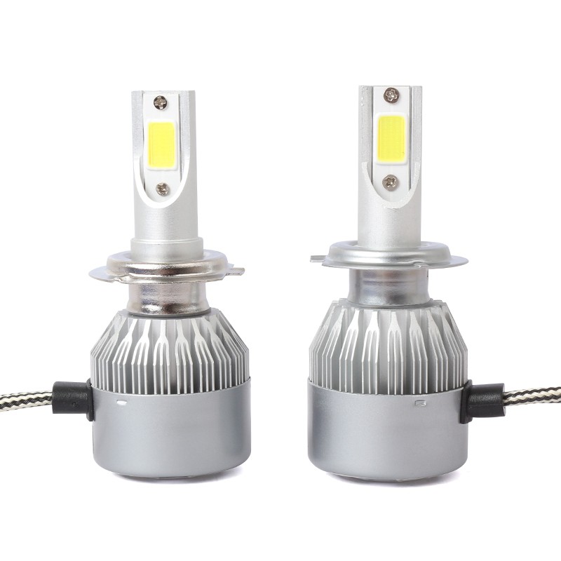 2 Bóng Đèn Pha C6 Led Cob H7 36w 7500lm Cho Xe Hơi