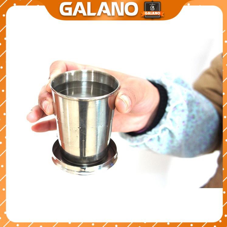 Ly Uống Nước Gấp Gọn GALANO Chất Liệu Cốc Inox Có Nắp Đi Du Lịch, Dã Ngoại Đa Năng HG-001179