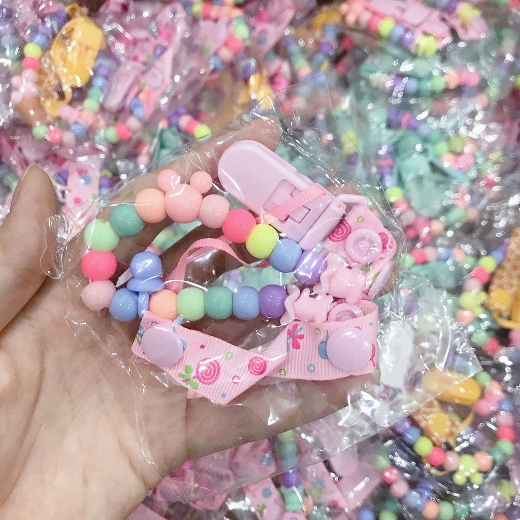 Dây đeo ti giả, treo gặm nướu chống rơi cho bé