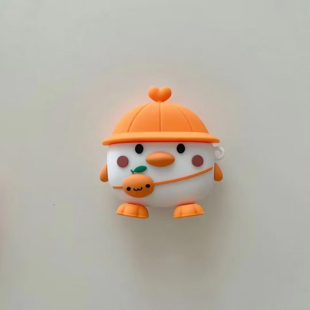 Vỏ Bảo Vệ Hộp Sạc Tai Nghe AirPods 1 / 2 / 3 / Pro / 3 / Gen 2 Bằng Silicon Hình Chú Gà Dễ Thương Chất Lượng Cao