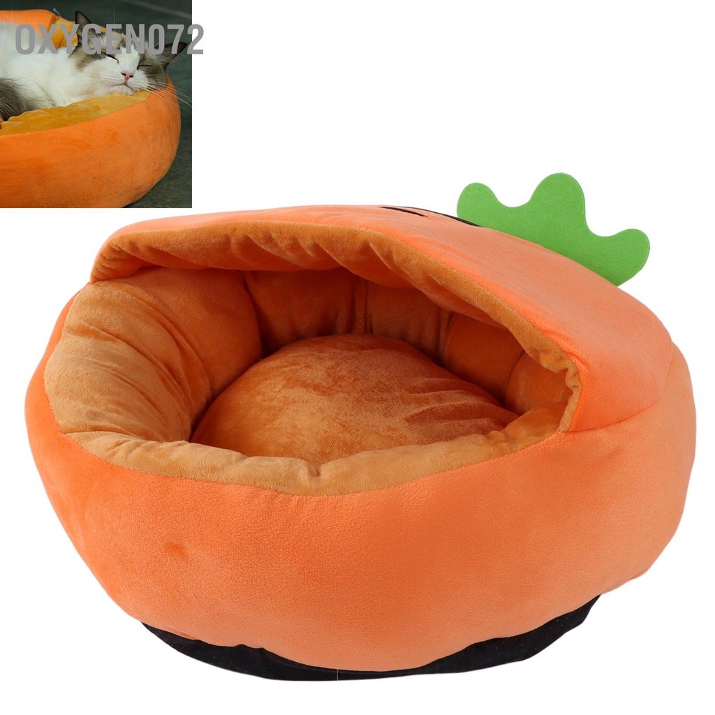 Oxygen072 Giường Ngủ Mèo Cưng Mềm Mại Ấm Áp Thiết Kế Đáng Yêu - nửa kín chống trượt Túi ngủ thú cưng sang trọng mềm mại