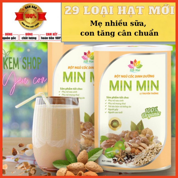 Ngũ cốc Min Min- dinh dưỡng cho bà bầu-ngũ cốc lợi sữa-1hộp 500g