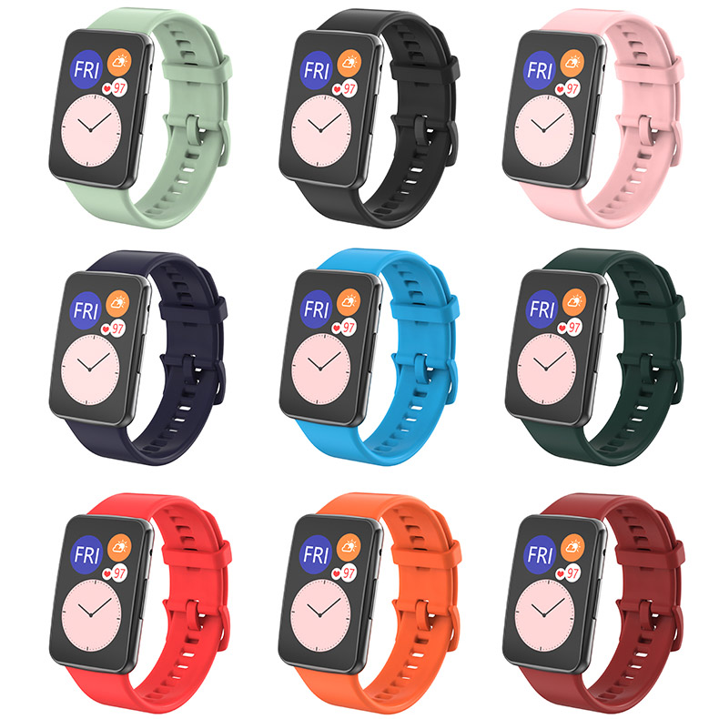 Dây Đeo Silicon Mềm Họa Tiết Rằn Ri Cho Đồng Hồ Thông Minh Huawei Watch Fit TIA-B09 / TIA-B19