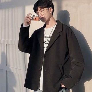[2 lớp]  Áo Blazer Nam phong cách Hàn Quốc  BZ01 Form Dáng Rộng Dài Tay Áo Khoác Nam 2 Lớp Thời Trang HERO