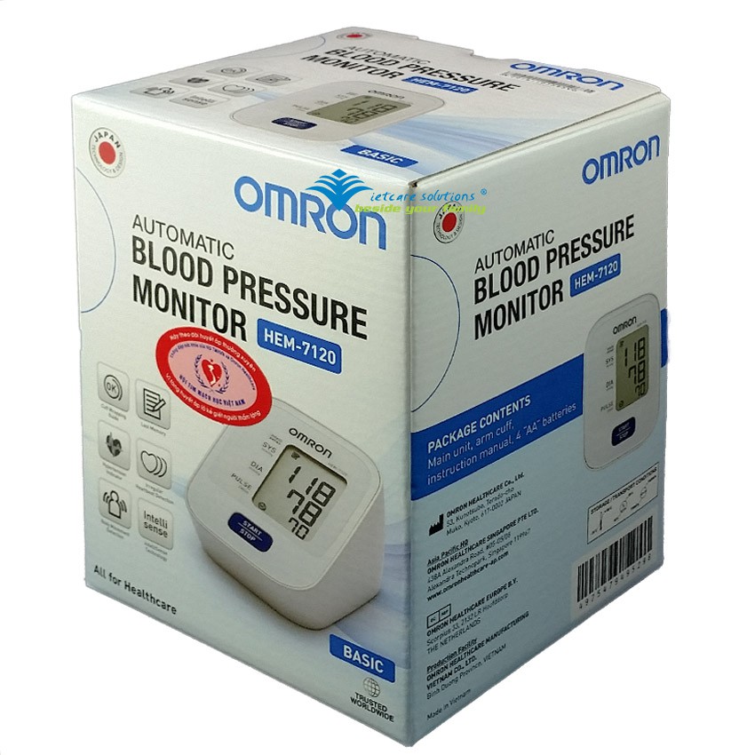 Máy Đo Huyết Áp Bắp Tay Omron HEM-7120 - Kích thước 22-32cm, Pin AAA