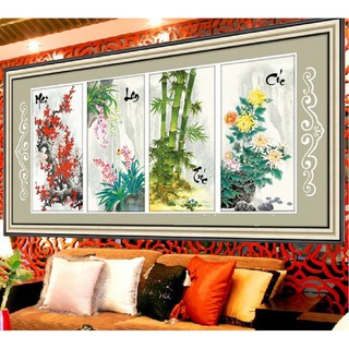 Tranh đính đá tứ quý  fd143 155X75cm