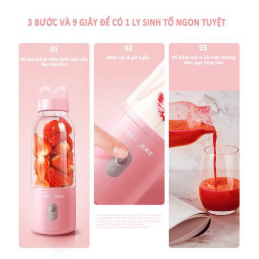 Máy xay sinh tố cầm tay đa năng hàng nhập khẩu, máy xay MEET JUICE cối thủy tinh cao cấp- BẢO HÀNH 6 THÁNG