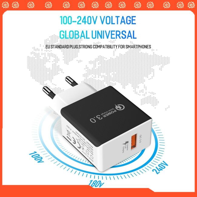 Củ sạc nhanh cổng USB cho Samsung Android iPhone LG