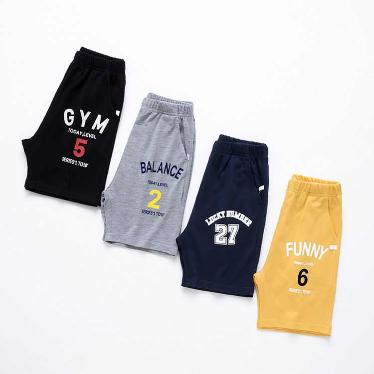 Quần short bé trai  quần thun họa tiết thể thao cho bé quần cotton hàng xuất