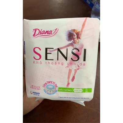 [Rẻ vô địch] Gói 8 Miếng Băng Vệ Sinh Diana Sensi Siêu Mỏng Không Cánh [Mẫu Mới]