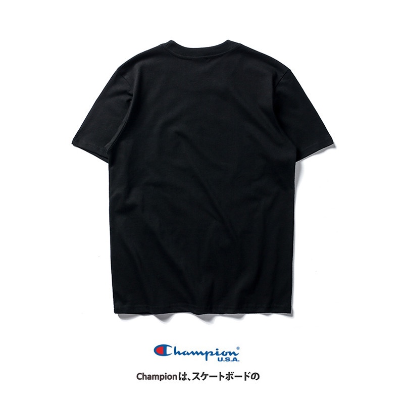 Áo thun Cotton ngắn tay Plus Size 8 màu CHAMPION dành cho nam và nữ