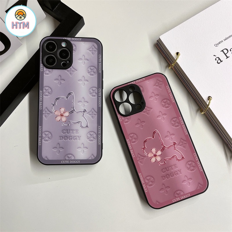 Ốp Điện Thoại Mặt Kính Chống Sốc In Hình Chú Cún Cho iPhone 13 12 Pro Max 11 X XS Max XR 7 8 Plus
