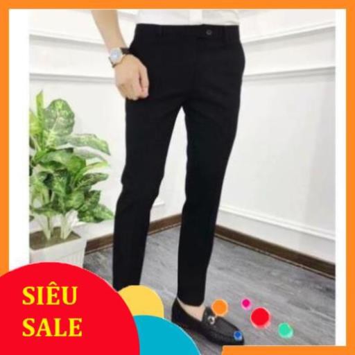 Quần âu nam, quần baggy đen co dãn ôm ống côn vải chống nhăn cao cấp không bai, xù