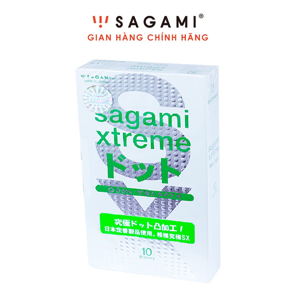 Bao cao su Sagami White box - Có gai - Hộp 10 chiếc