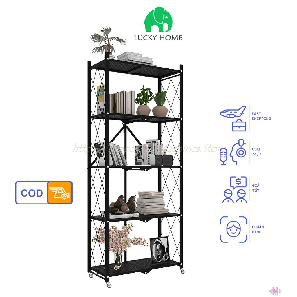 Kệ Gấp Gọn Đa Năng Loại 3 Tầng 4 Tầng Không Cần Lắp Đặt MGK19