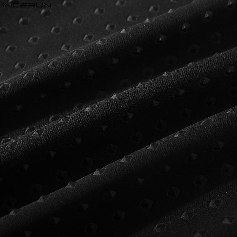 INCERUN Áo Thun Ba Lỗ Màu Trơn Phối Đinh Tán Thời Trang Cho Nam