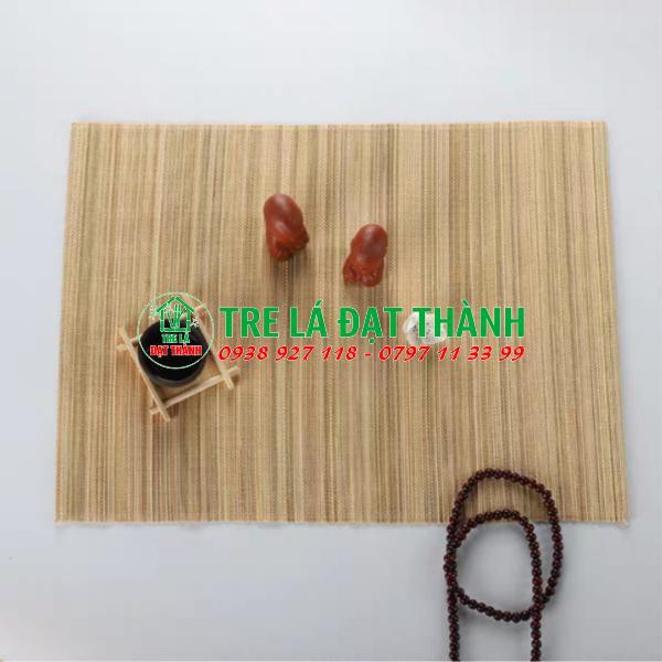 Tấm lót bàn ăn bằng mây tre 5 màu, lót bàn ăn bằng tre, chống trơn trượt phong cách vintage