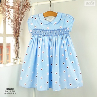 Váy đầm smock bé gái , váy xích móc B2kid màu xanh CAO CẤP